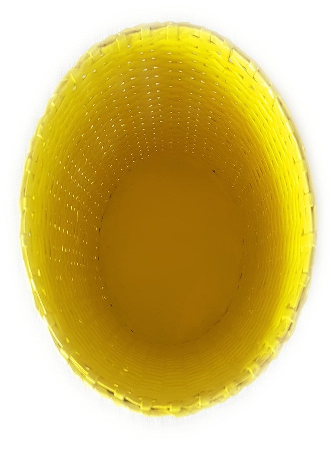 Sonas Creation Paperus, Yellow, Open-top Dustbin, Waste Basket, Paper Bin, Trash Can, Storage Basket, Standard Size 10 Liter, 11 inch Tall, Eco-Friendly, Handmade, of Paper Ropes - Image 3